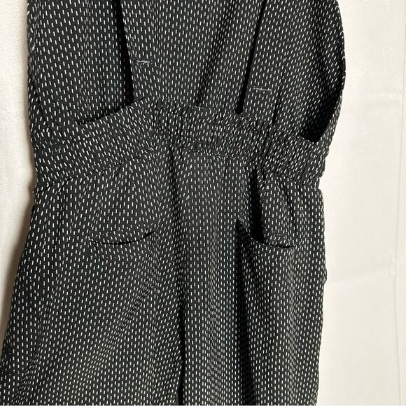 Albion Midnight Dash Black & White Polka Dot Open Back Overall Jumpsuit Small - Picture 6 of 8